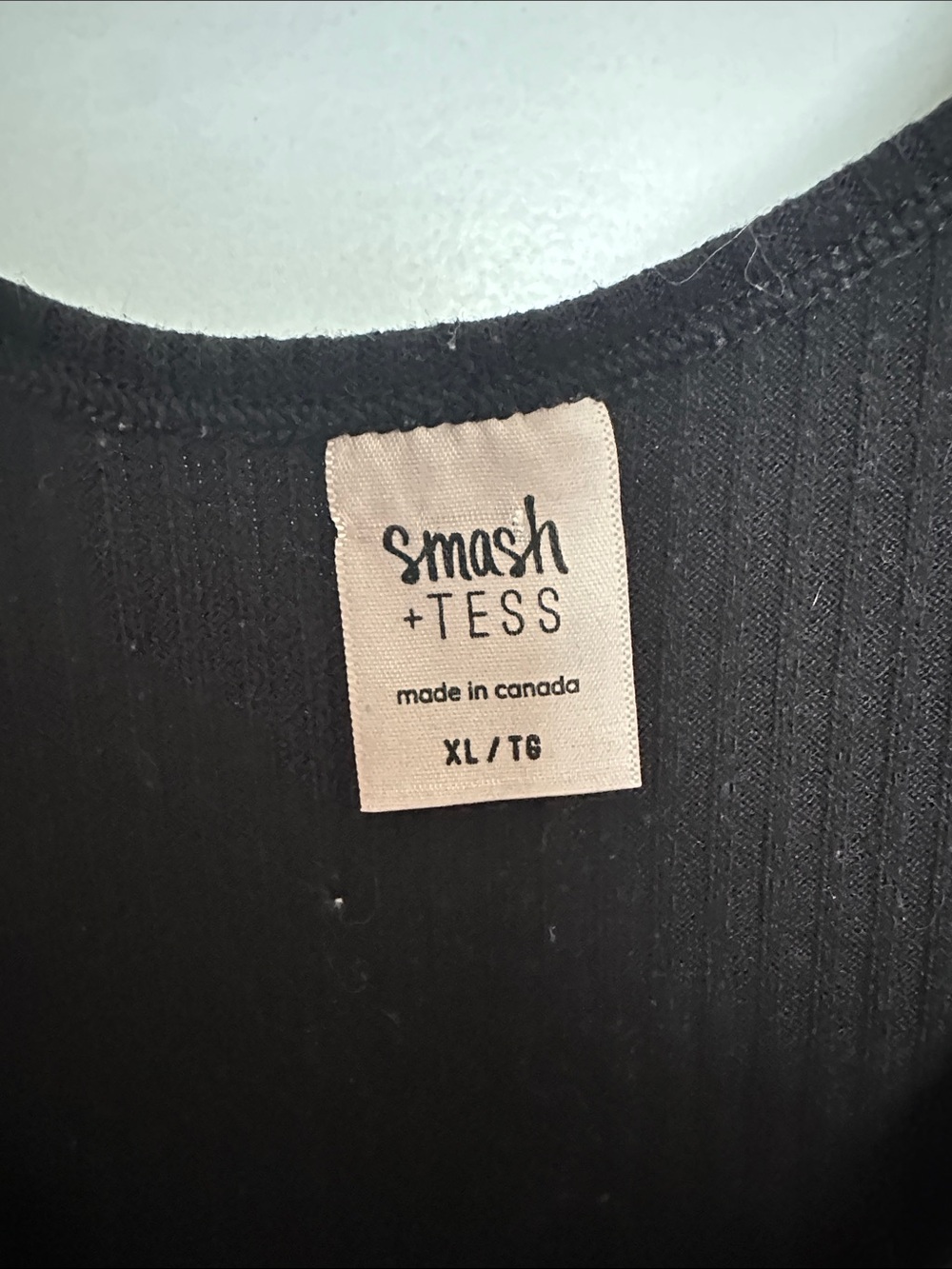 Smash + Tess Black Ribbed Button-Front Tank - Picture 2 of 3